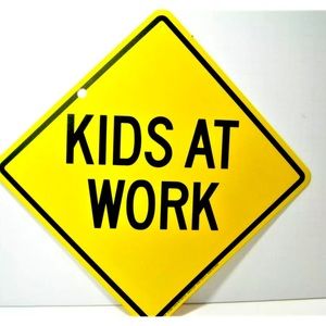 KIDS room Nursery Classroom Yellow Street Sign Wall Hanging 9x9